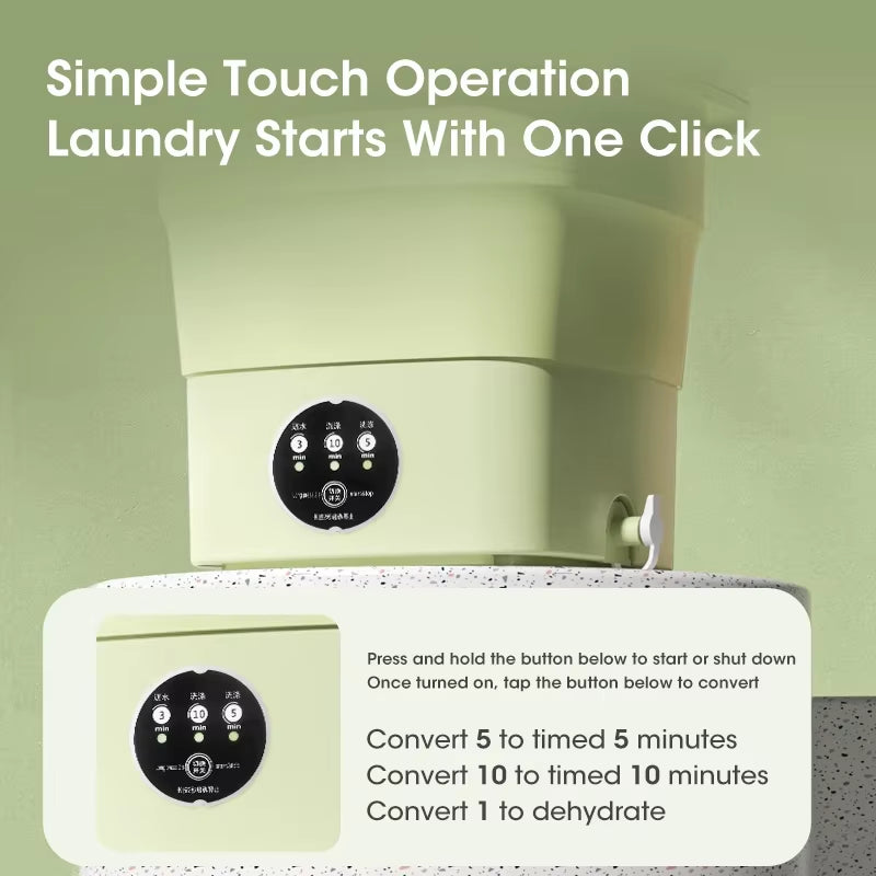 Compact Mini Washing Machine: Foldable & Portable for Socks, Underwear & Travel