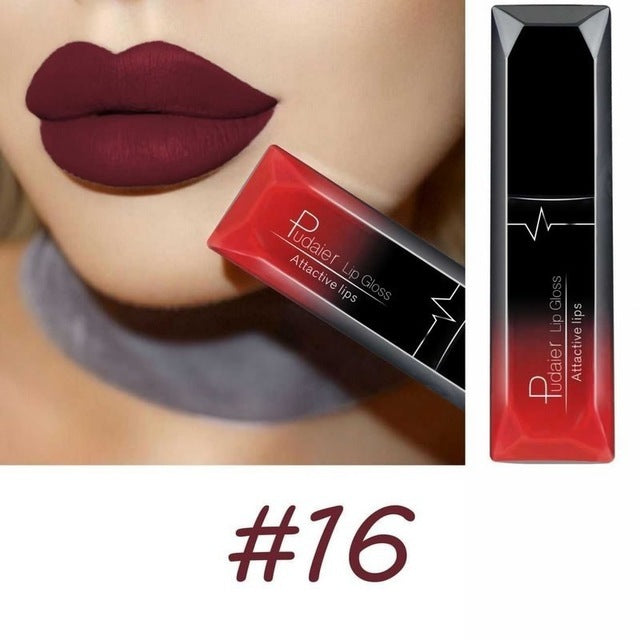 Bestes Lippen-Make-up – 18 Farben Matte Lipgloss, Sexy & Langanhaltend NOOR08