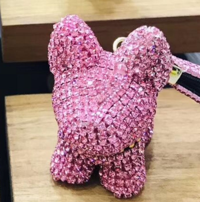 Schlüsselanhänger Hund mit Diamanten | Funkelnder Schlüsselring NOOR08