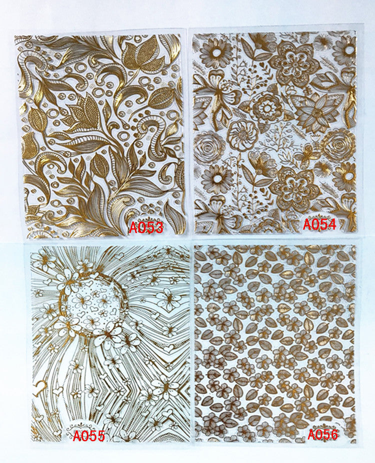 3D Gold Nagelsticker – Metall Linien Hohl Design Nail Art Schmuck NOOR08