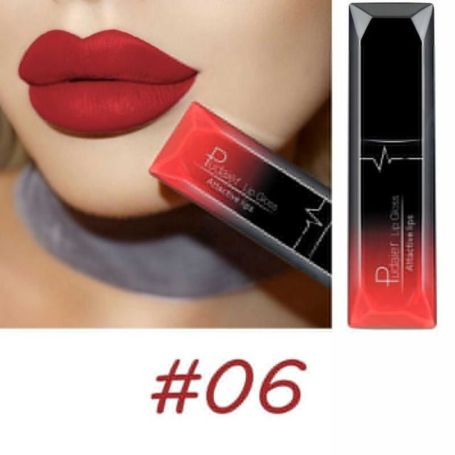 Bestes Lippen-Make-up – 18 Farben Matte Lipgloss, Sexy & Langanhaltend NOOR08
