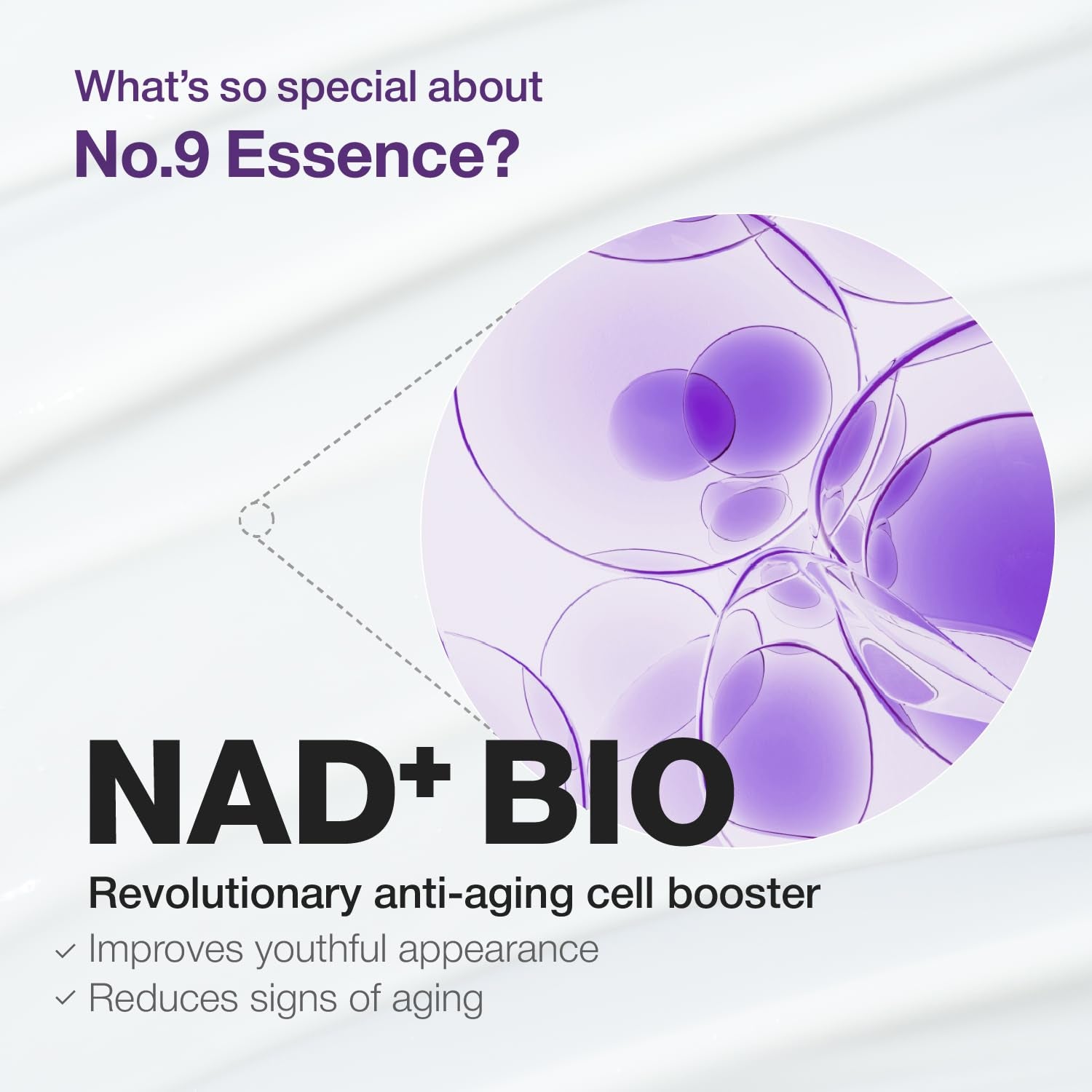 Numbuzin No.9 Essence | NAD+ BIO Essence | Firming, Wrinkles, Fine Lines, Elasticity | Peptides, NAD+ | Serum for Aging, Dull Skin | 1.69 Fl. Oz.