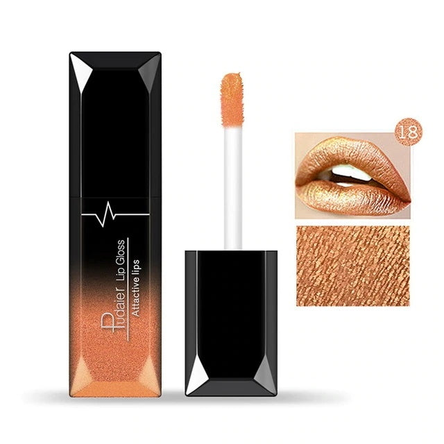 Bestes Lippen-Make-up – 18 Farben Matte Lipgloss, Sexy & Langanhaltend NOOR08