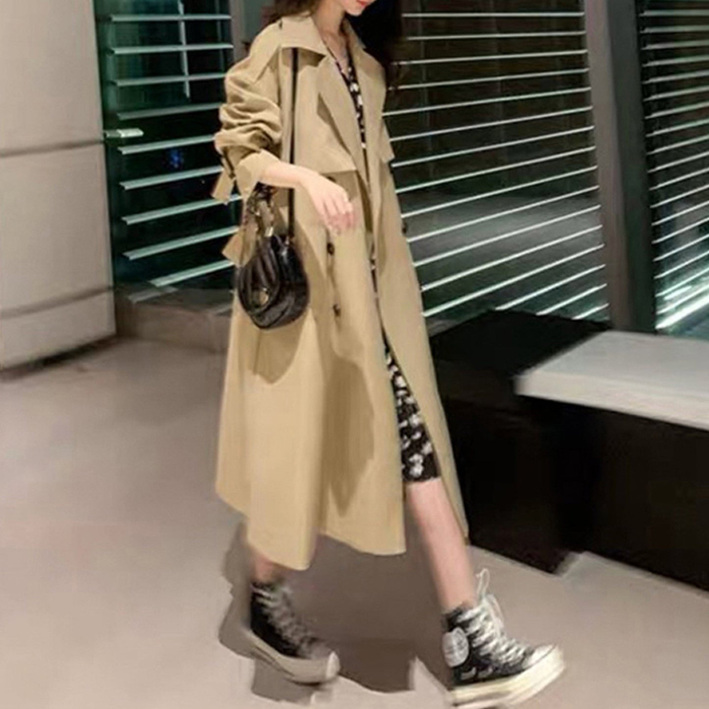 Zweireihiger Oversize Trenchcoat für Damen | Zeitloser Frühlingsmantel mit Eleganz NOOR08