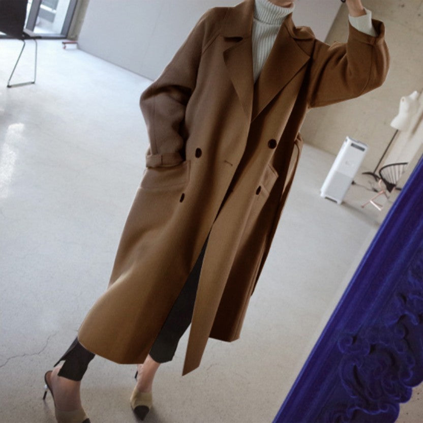 Eleganter Kaschmir-Reverskragen-Mantel für Damen NOOR08
