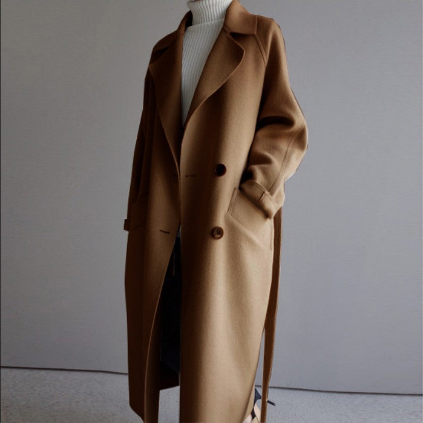 Eleganter Kaschmir-Reverskragen-Mantel für Damen NOOR08
