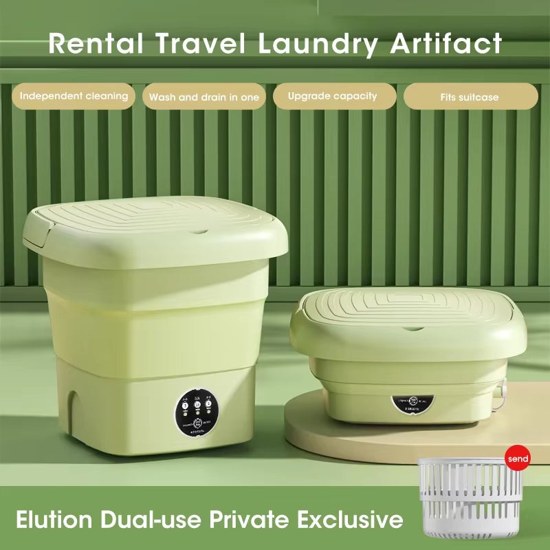 Compact Mini Washing Machine: Foldable & Portable for Socks, Underwear & Travel