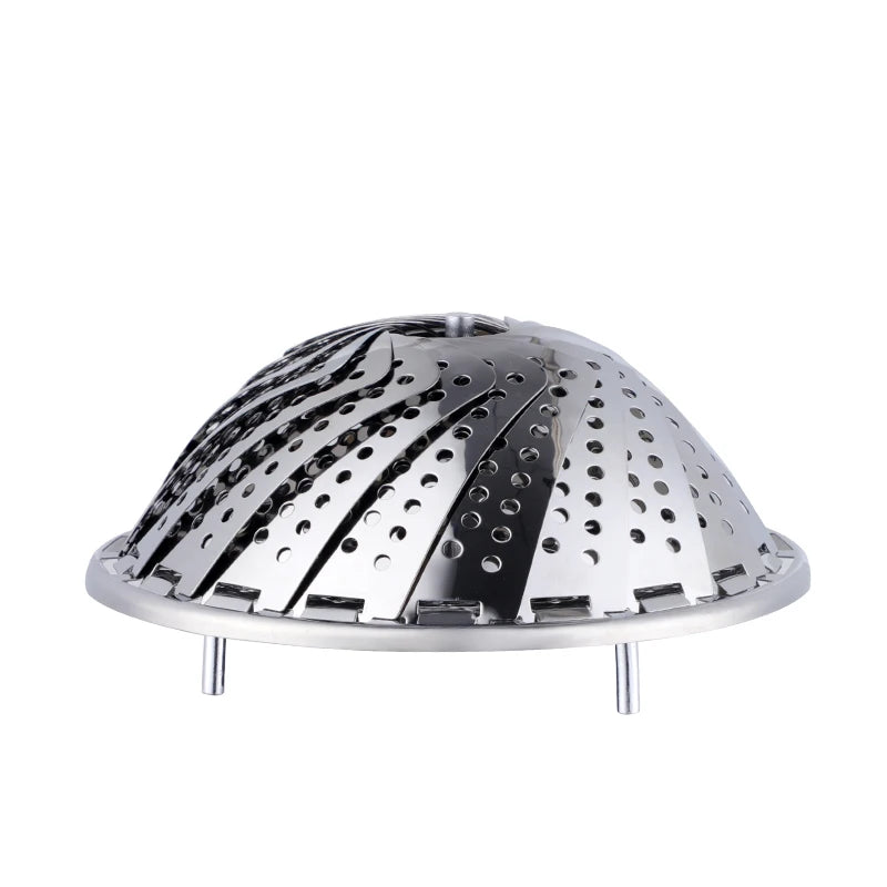 Premium Stainless Steel Folding Steamer Basket - Versatile Kitchen Essential for Perfectly Cooked Vegetables and More!