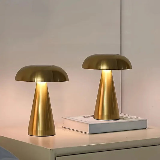 Retro Mushroom Table Lamp – Touch Sensor & USB Rechargeable Night Light