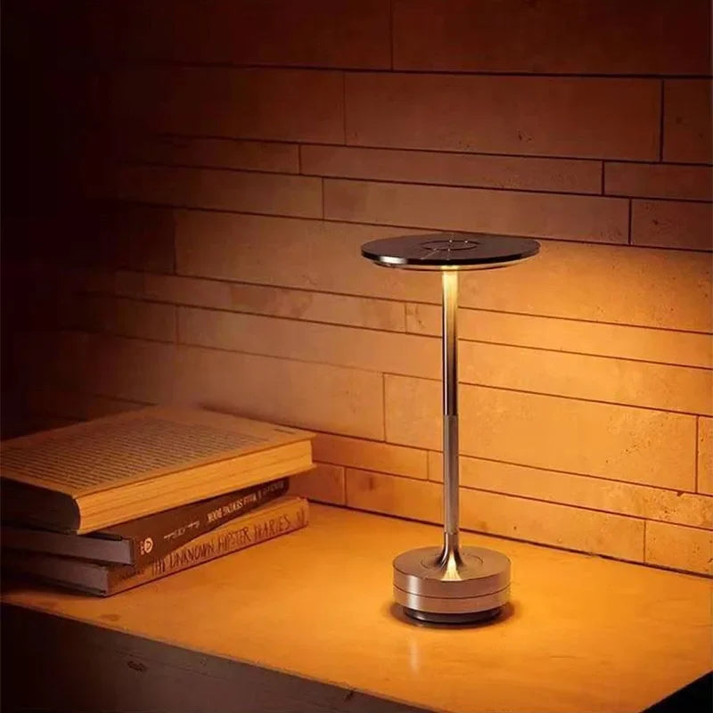 Retro Design LED Desk Lamp - Touch Control USB Rechargeable Night Light