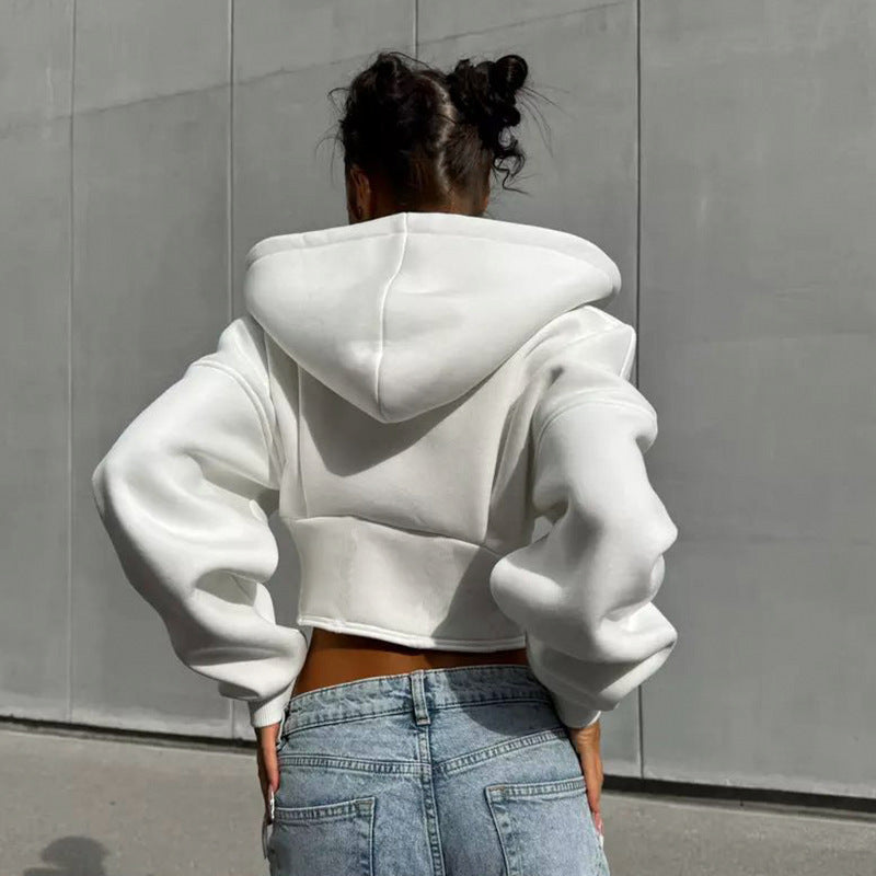 Y2K Hoodie Cardigan – Street Fashion Reißverschluss Jacke Damen NOOR08