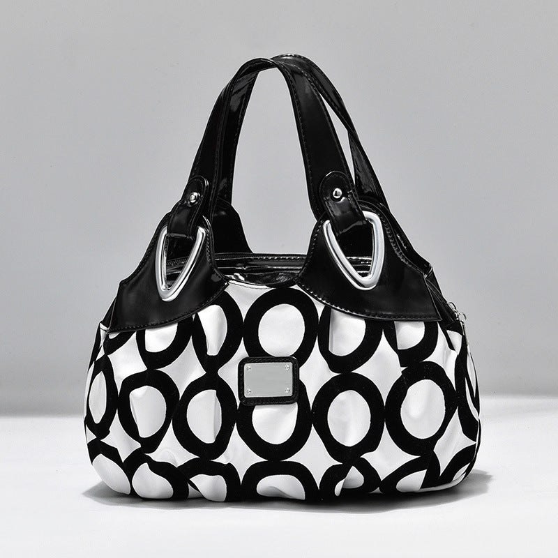 Damen Handtasche aus PU Leder | Große Schultertasche mit Blumenprint NOOR08