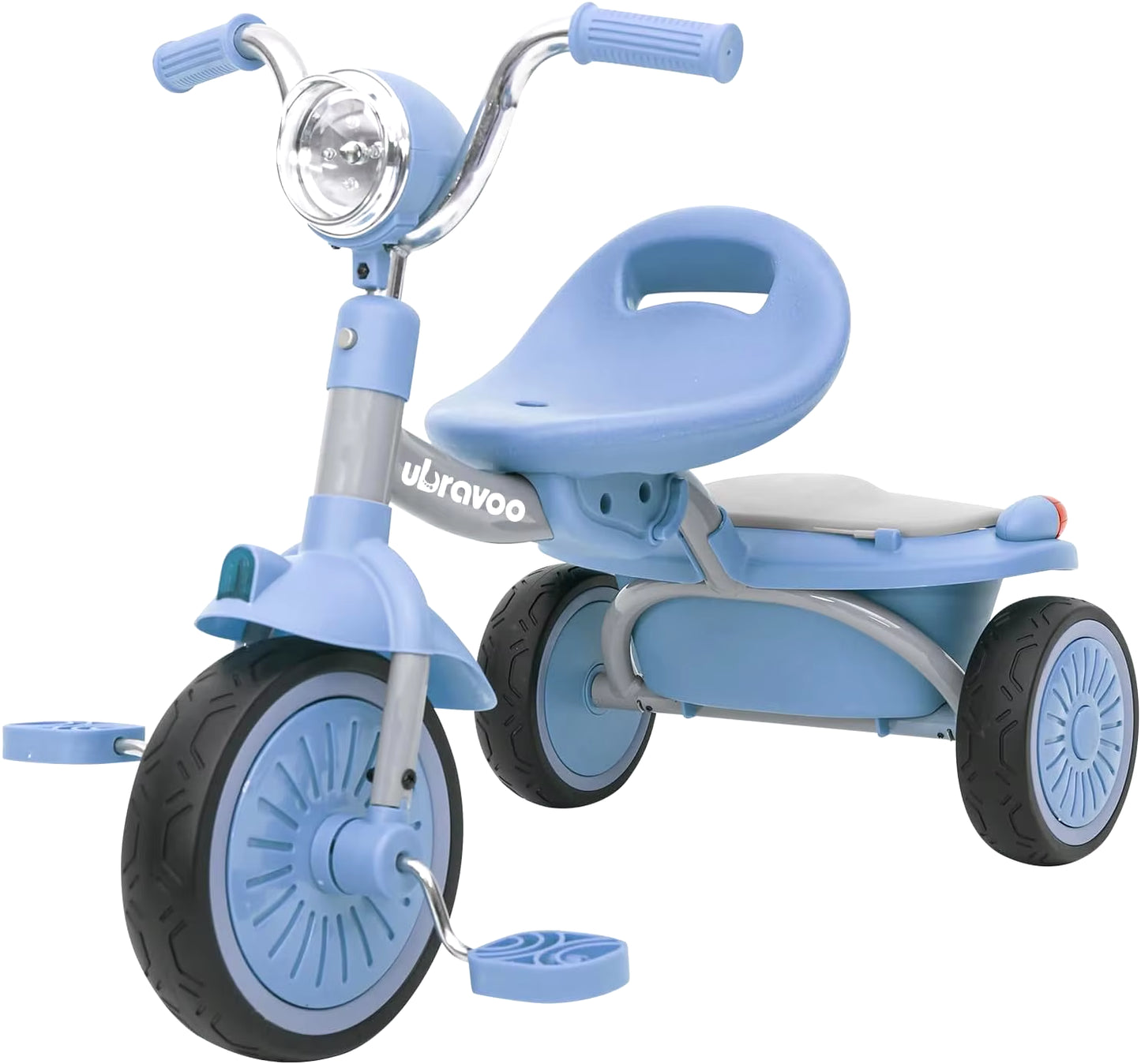 UBRAVOO Portable Baby Trike: Foldable Tricycle with Elastic PU Wheels & LED Lights (Ages 1-5)