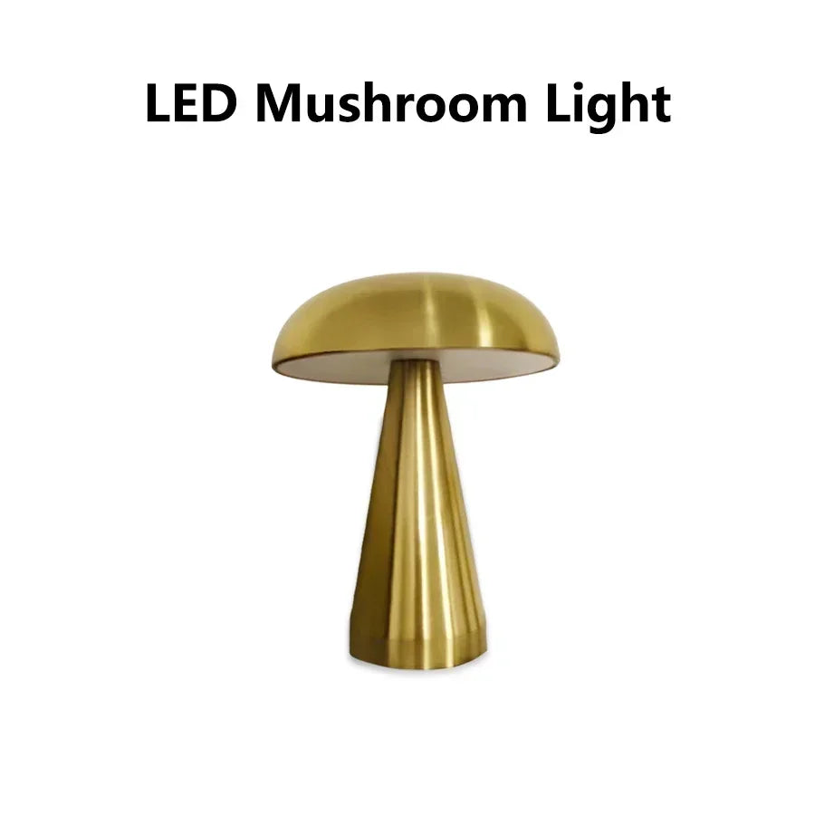 Retro Mushroom Table Lamp – Touch Sensor & USB Rechargeable Night Light