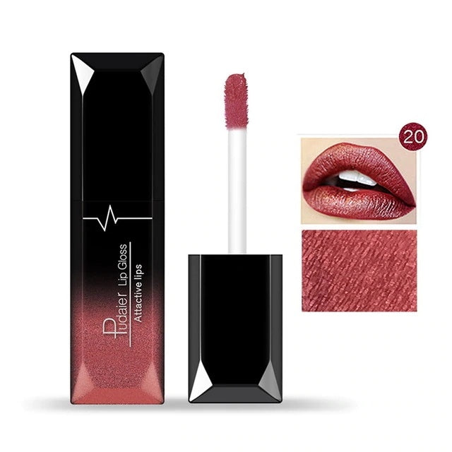 Bestes Lippen-Make-up – 18 Farben Matte Lipgloss, Sexy & Langanhaltend NOOR08