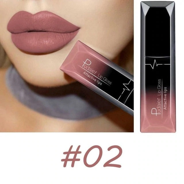 Bestes Lippen-Make-up – 18 Farben Matte Lipgloss, Sexy & Langanhaltend NOOR08