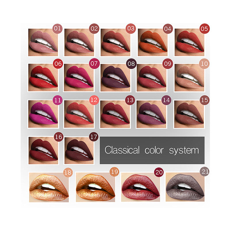 Bestes Lippen-Make-up – 18 Farben Matte Lipgloss, Sexy & Langanhaltend NOOR08