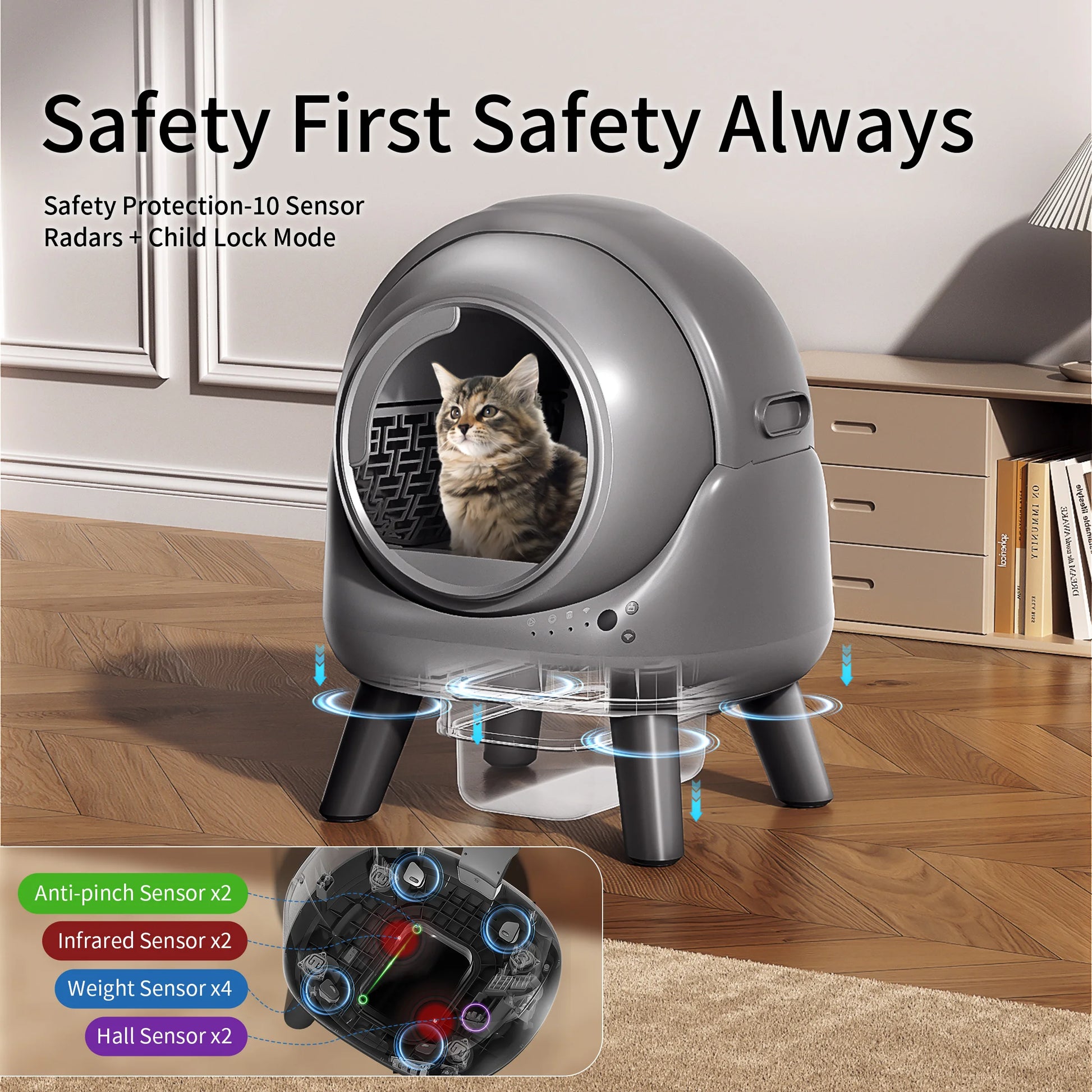 Roboter Katzentoilette Automatisch - Selbstreinigende Katzenklo für Mehrkatzenhaushalt mit APP-Kontrolle