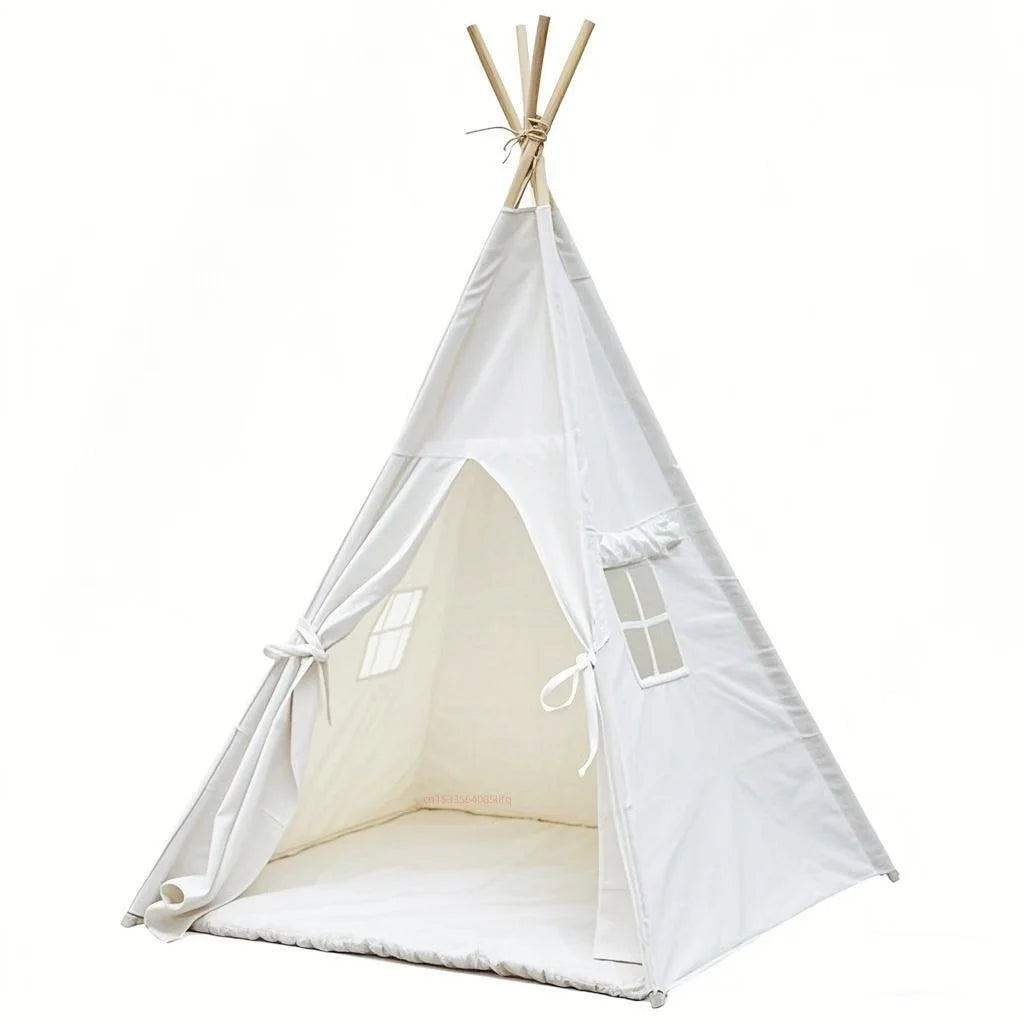 Kids' Canvas Tipi Play House: Portable Wigwam Tent for Indoor & Outdoor Adventures