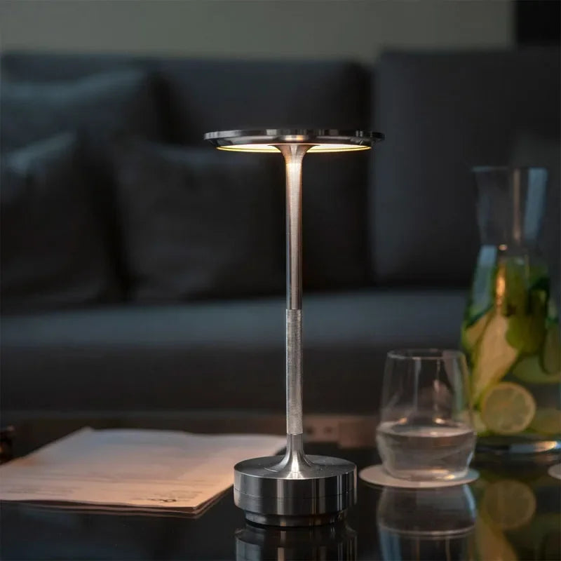 Retro Design LED Desk Lamp - Touch Control USB Rechargeable Night Light