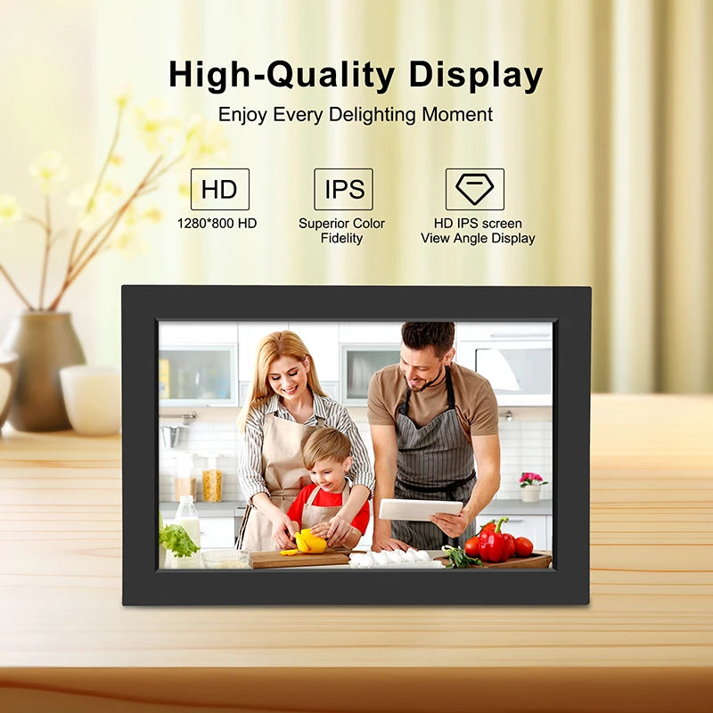 WLAN Digitaler Bilderrahmen 10.1 Zoll (32GB) | Smartes HD Touchscreen Display – Das perfekte Geschenk