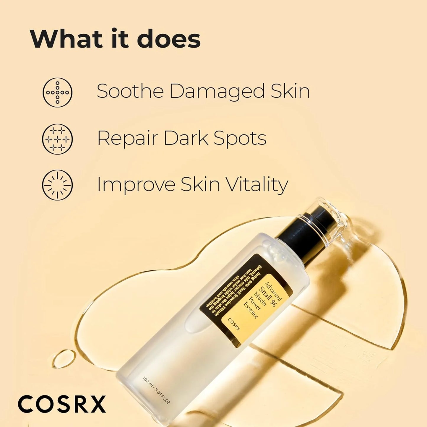 K-Beauty COSRX Advanced Snail 96 Mucin Power Essence | Hydrating & Repairing Facial Treatment