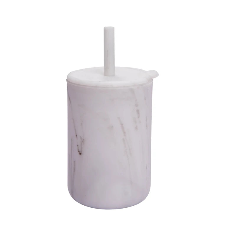 200ML Baby Feeding Drinkware Straw Cup Baby Learning Feeding Bottles Anti-Hot Leakproof Silicone Tableware Toddler Water Bottle