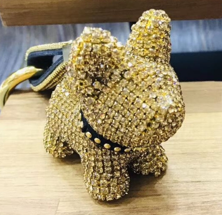 Schlüsselanhänger Hund mit Diamanten | Funkelnder Schlüsselring NOOR08