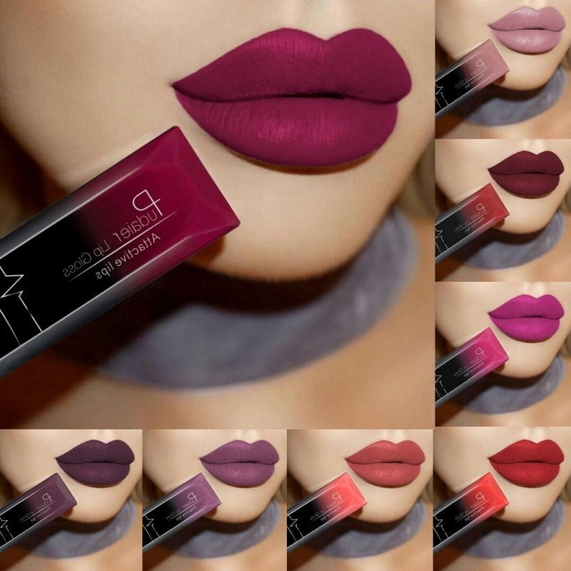 Bestes Lippen-Make-up – 18 Farben Matte Lipgloss, Sexy & Langanhaltend NOOR08