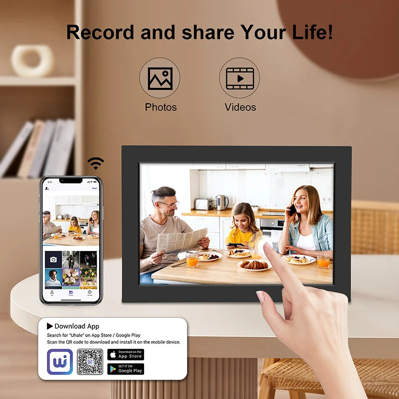 WLAN Digitaler Bilderrahmen 10.1 Zoll (32GB) | Smartes HD Touchscreen Display – Das perfekte Geschenk