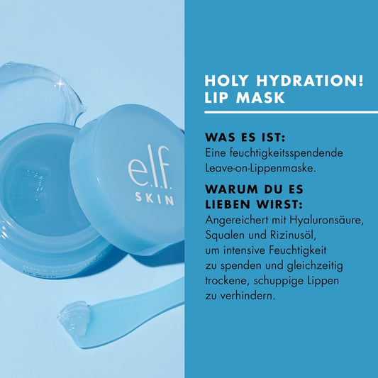 Eine feuchtigkeitsspendende Lippenmaske mit Hyaluronsäure für weiche, glatte Lippen. Sie ist nicht klebrig, vegan und tierversuchsfrei.

