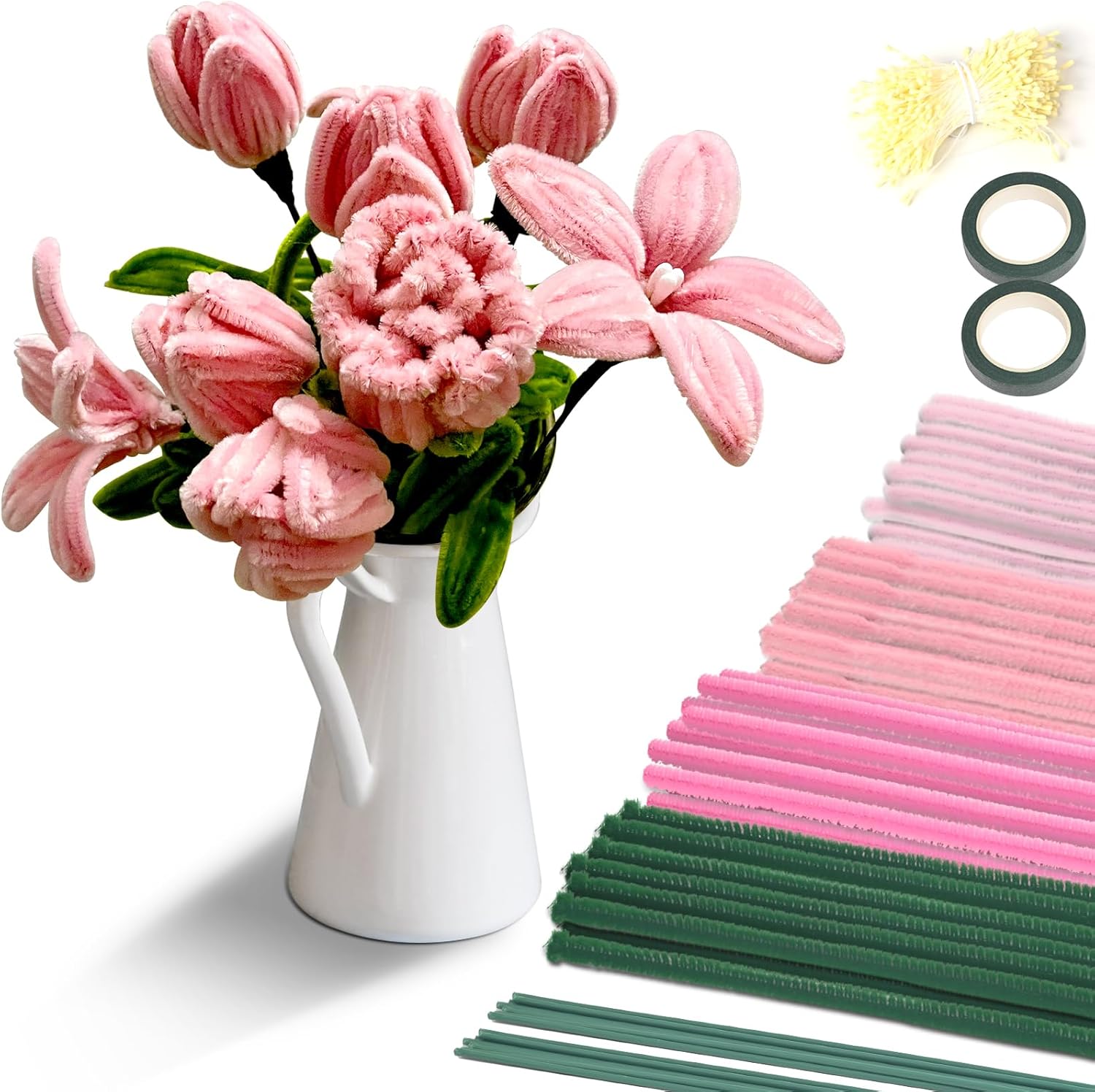 Homwiz Pfeifenreiniger Blumen Set, 400 Stück NOOR08