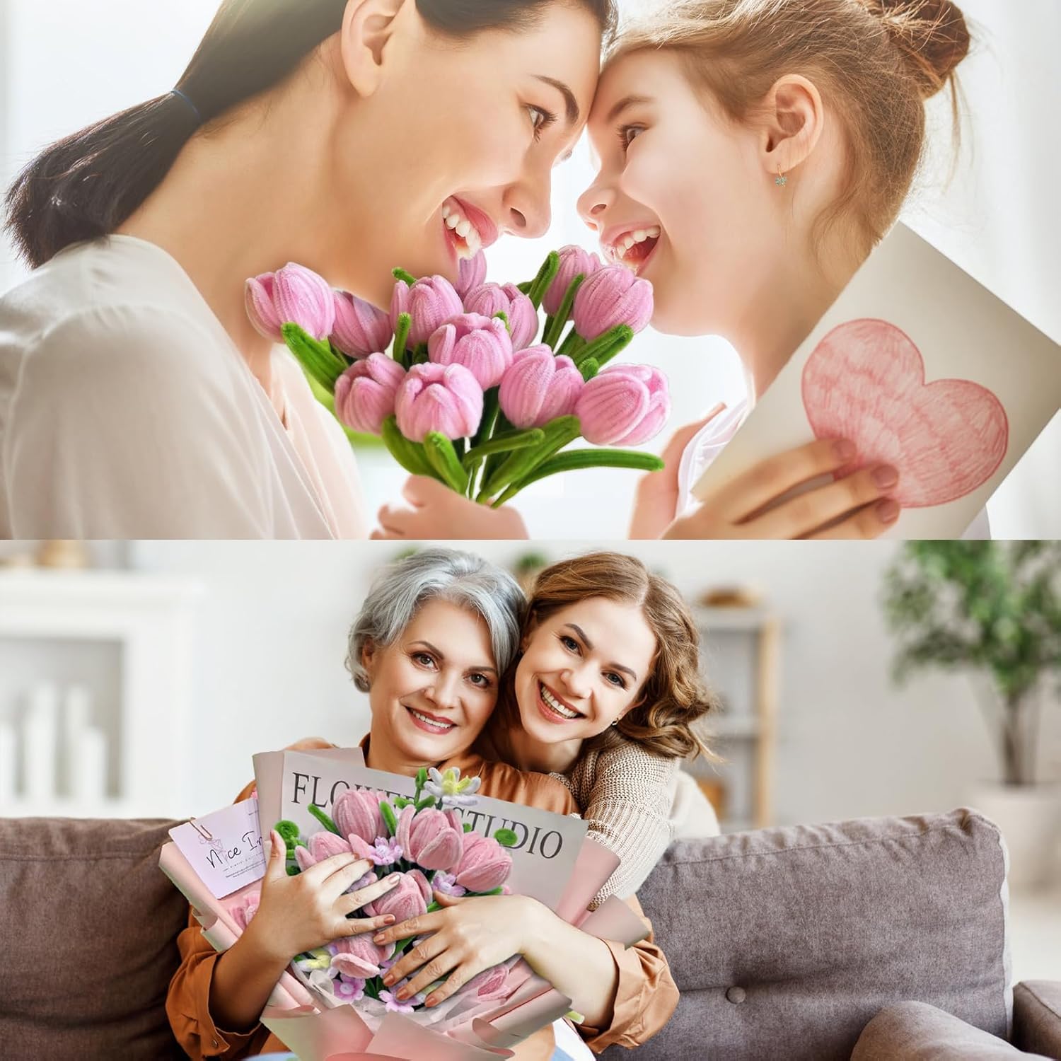 Homwiz Pfeifenreiniger Blumen Set, 400 Stück NOOR08