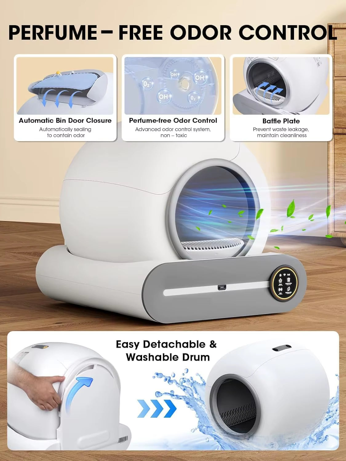 Premium Katzentoilette 65L Automatisch - Intelligente Selbstreinigende Katzenklo Vollverkleidung