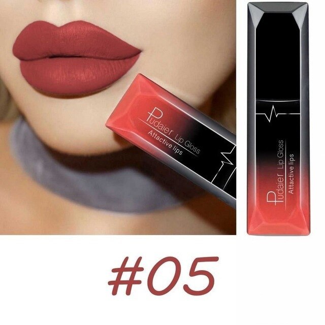 Bestes Lippen-Make-up – 18 Farben Matte Lipgloss, Sexy & Langanhaltend NOOR08