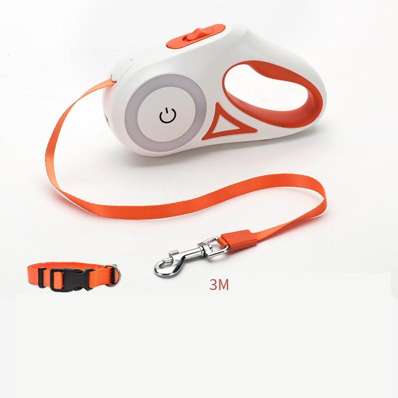 Automatische Hundeleine mit Licht & Halsband | Rollleine für kleine & mittlere Hunde NOOR08