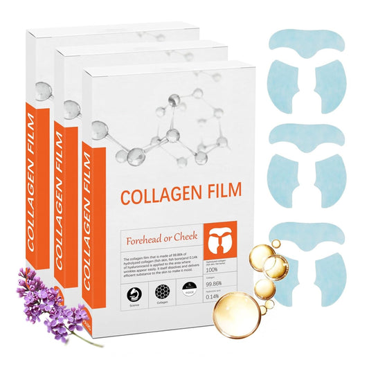 Collagen Film Maske Auflösend, Kollagen Film Straffende Mask Löslich, Hydrolysiertes Collagen Pflaster Aus Korea, Kollagensfilme Patches, Koreanische Gesichtsmaske Löslicher Kollagenfilm(3 BOX = 9 PAI