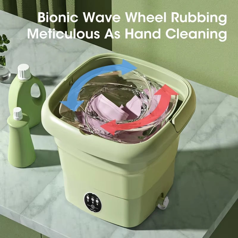 Compact Mini Washing Machine: Foldable & Portable for Socks, Underwear & Travel