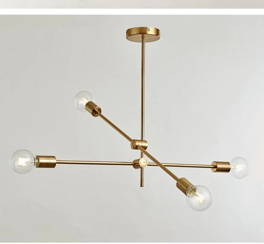 Vintage Rotatable Ceiling Light - Classic Plated Loft Style Living Room Lamp