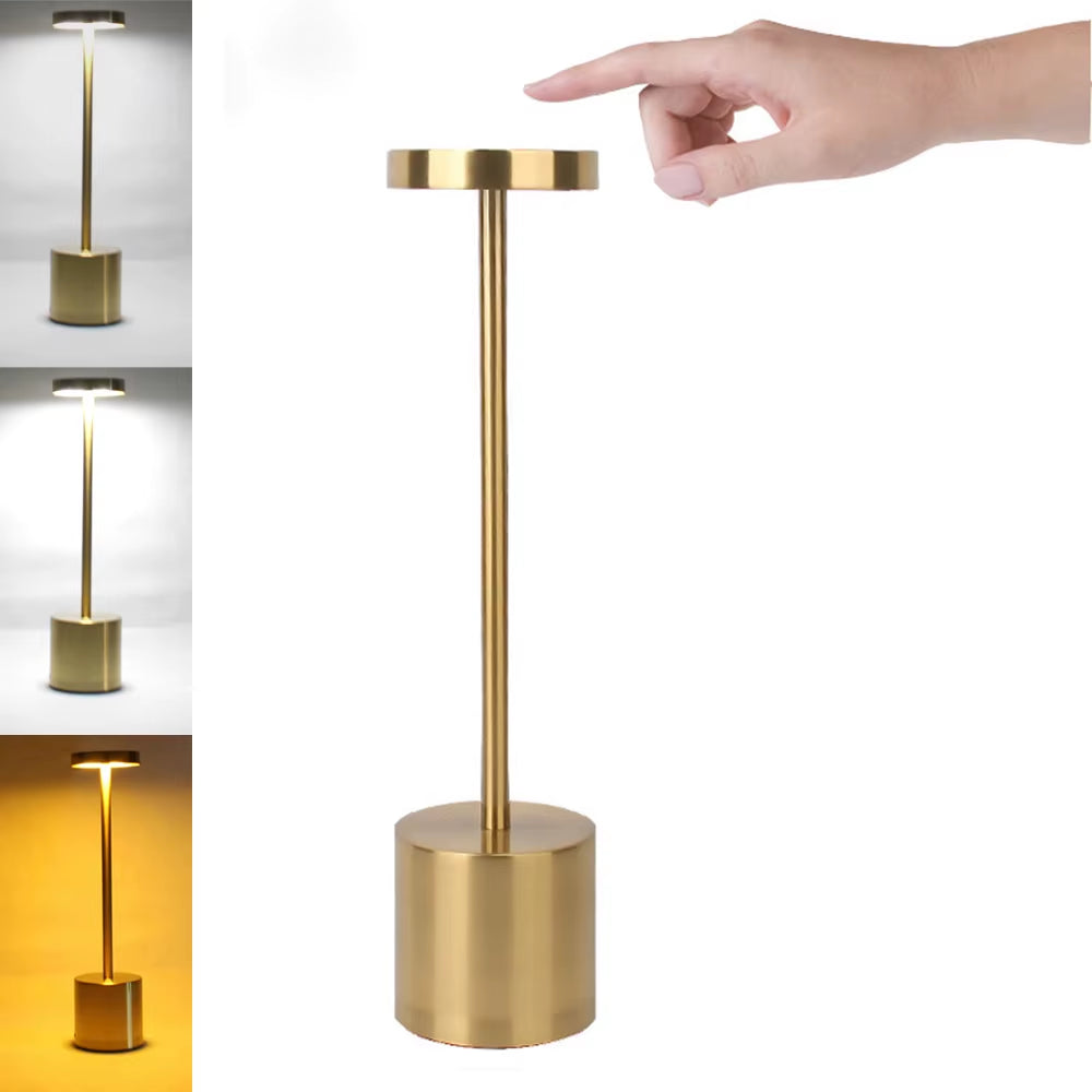 USB Rechargeable Touch Table Lamp - Dimmable LED Desk Light for Bedside Bar