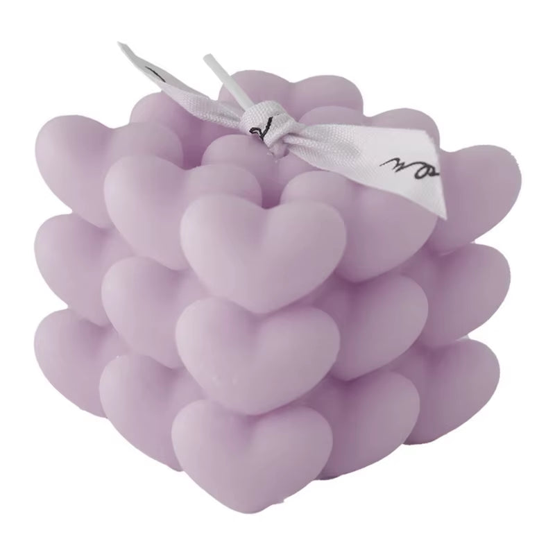 Artisan Soy Wax Candles: Unique Heart, Cube & Bubble Designs for Home & Gifts