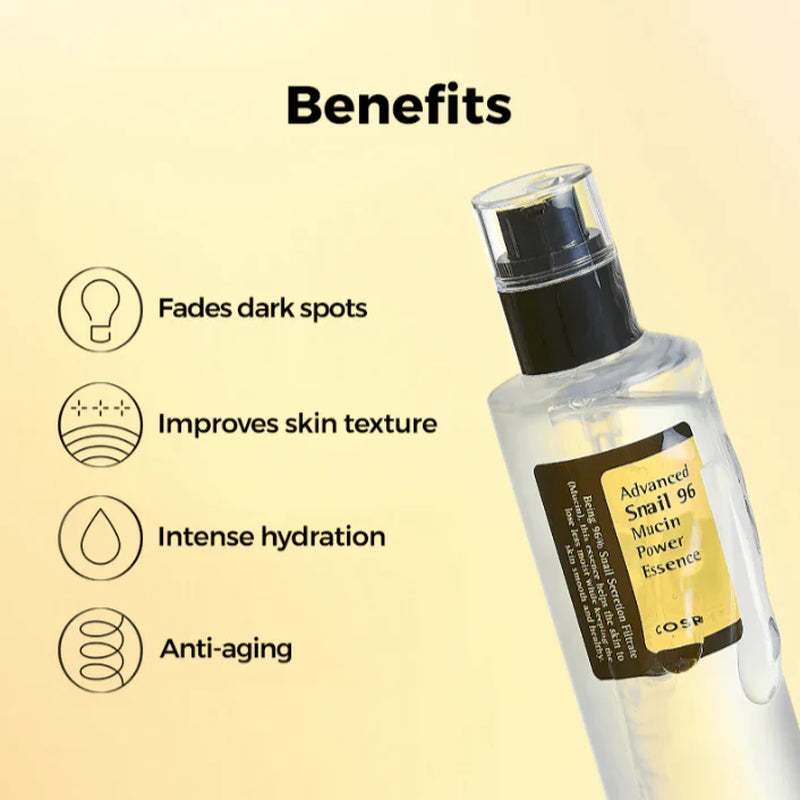 K-Beauty COSRX Advanced Snail 96 Mucin Power Essence | Hydrating & Repairing Facial Treatment