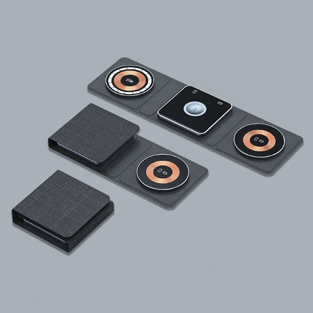 3-in-1 Kabelloses Falt-Ladegerät | Transparentes Ladedock für iPhone, Watch & AirPods NOOR08