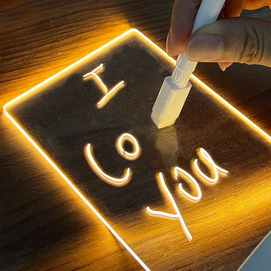LED Notiztafel – USB-Nachtlicht & Geschenkidee mit Stift
