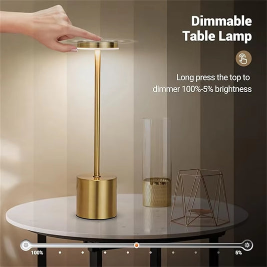 USB Rechargeable Touch Table Lamp - Dimmable LED Desk Light for Bedside Bar