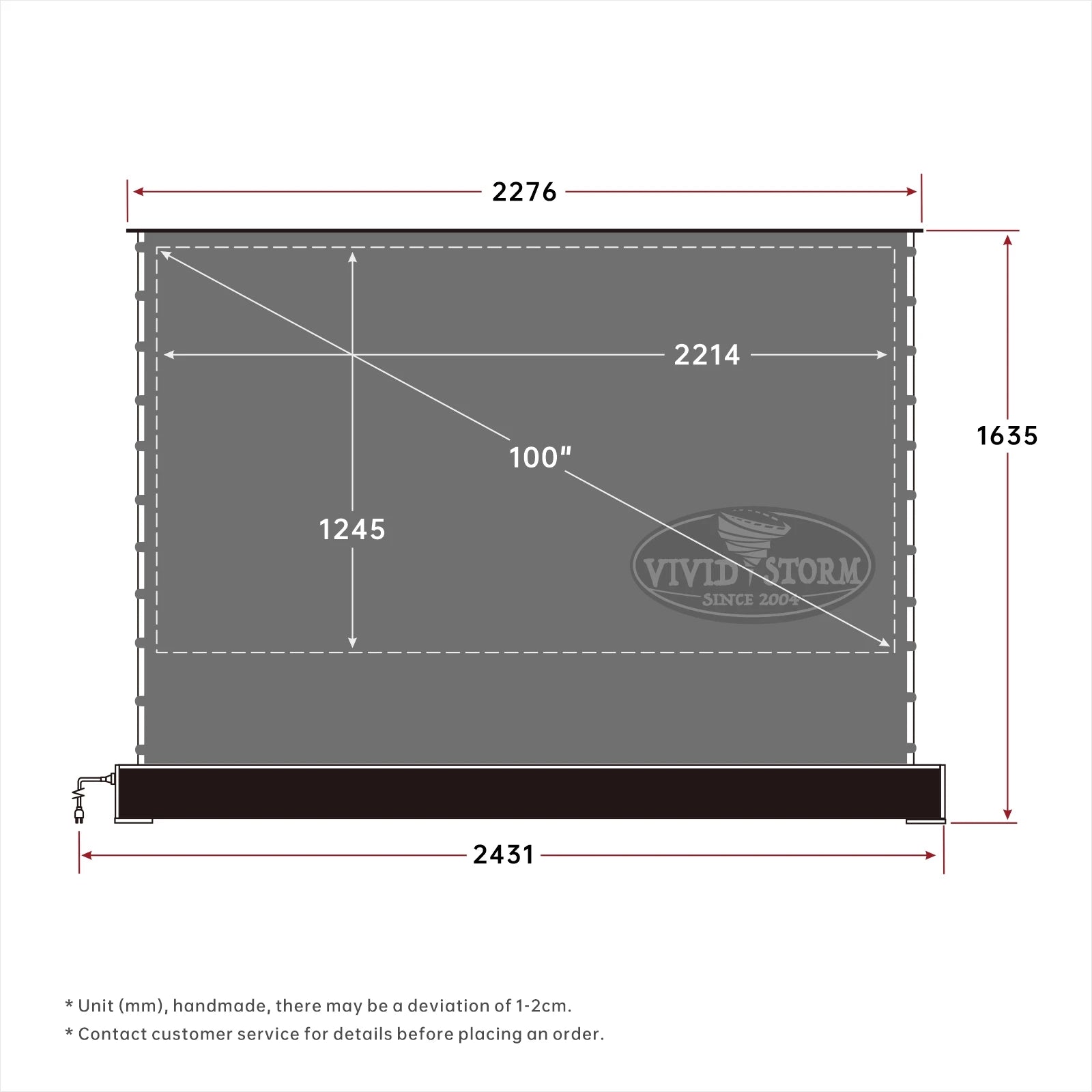 VIVIDSTORM vividstorm 100 inches S electric Floor Screen ALR obsidian 08 projector film screen projector 4k fold screen NOOR08