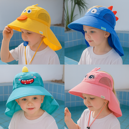 Kinder Sonnenhut für Babys & Kleinkinder – Jungen & Mädchen Strandhut mit Breiter Krempe | Leichter Sommer Fischerhut