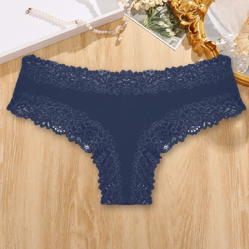 Damen-Panties, Spitze, Baumwolle, Low-Rise, Brasilianischer Stil NOOR08