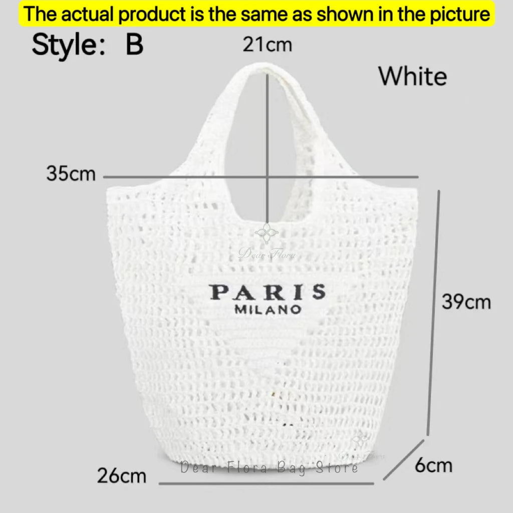 Modische Damen-Stroh-Schultertasche, Luxus-Design, Sommer NOOR08