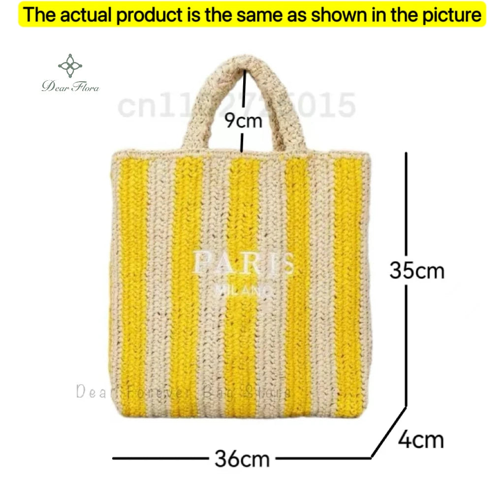Modische Damen-Stroh-Schultertasche, Luxus-Design, Sommer NOOR08